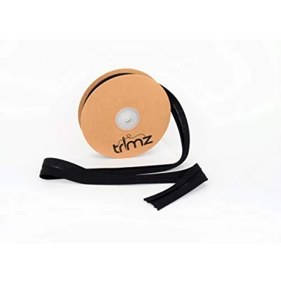 Image of Trimz Bias Binding, Cotton, Black, 20m x 20/10/10mm