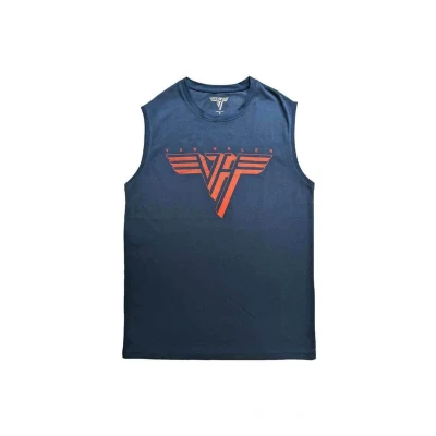 Image of Van Halen Tank Top Muscle T Shirt Classic Red Logo Official Unisex Demin Blue M