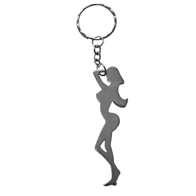 Image of Komonee Woman Silver Metal Keychain Women Key Ring Lady Chain Novelty Girl Keyring