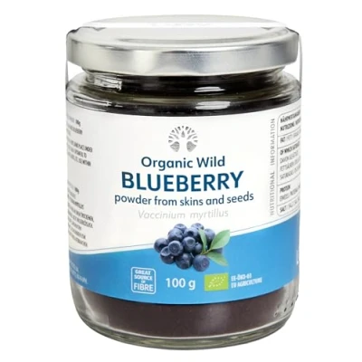Image of LOOV Wild Blueberry Powder Organic (Pomace Powder), Crafted from Nordic Forests, Made of Bilberry Skins and Seeds Only, no Added Sugar, High in Fiber, 100 g