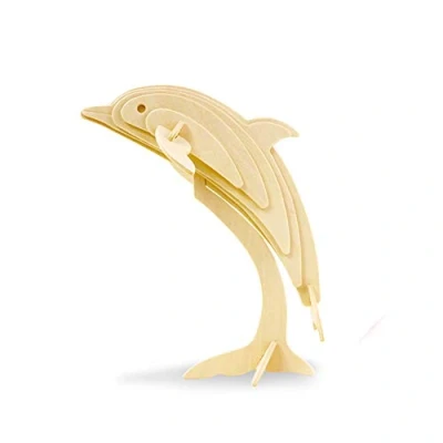 Image of 3D Wooden Puzzle Dolphin Model Woodcraft Construction kit Kids Toys age 5+ (JP296 15pcs)