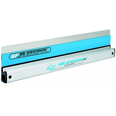 Image of OX Speedskim Plaster Skimming Finishing Rule SF 600mm I Stainless Steel Flex Blade &amp; Extruded Aluminium Handle