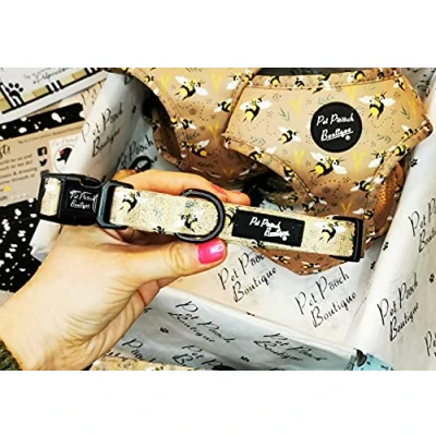 Image of Pet Pooch Boutique Honey Bumble Bee Dog Collar MEDIUM