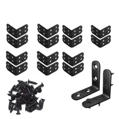 Image of WYSUMMER Right Angle Bracket Corner Brace, 30Pcs Black Joint Fastener 90 Degree Metal Brackets (Right Angle_40x40x16mm)