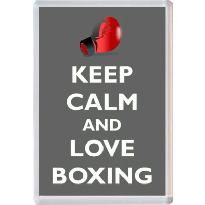 Image of Keep Calm and Love Boxing Novelty Jumbo Fridge Magnet