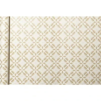 Image of Clairefontaine Ref 223830C Kraft Tiny Rolls Wrapping Paper (Single Roll) 35cm Width x 5m Length, 70gsm Recycled White Flowers Design