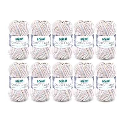 Image of Gründl Cotton Quick Print Knitting/Crochet Yarn (Colourful Made of 100% Cotton, Oeko TEX Certified, 50 g / 125 m, Needle Size: 3 4, 1 x g), Sand Rose Multicolor