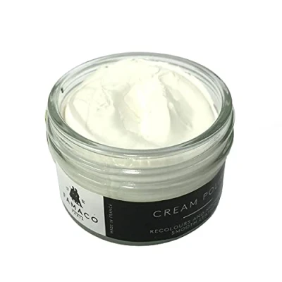 Image of Famaco 50ml White Leather Deluxe Cream Polish for Boot and Shoe with Application Brush Nourish Protector Kit Boots Shoes