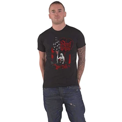 Image of Avril Lavigne T Shirt Love Sux Balloons Logo Official Unisex Black XL