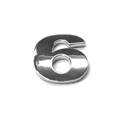 Image of Chrome Letters Digits Numbers Signs Self Adhesive 3D Emblem Decal Badge Sticker for Car Van Home Decor Digit 6