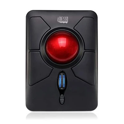 Image of Adesso 2.4Ghz Wireless Programmable Ambidextrous Ergonomic Trackball Mouse, with, Black, iMouse T50