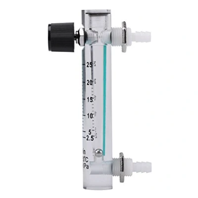 Image of Hilitand LZQ 5 Flowmeter 2.5 25LPM Gas Flow Meter Acrylic with Control Valve for Oxygen/Air/Gas