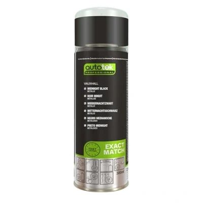 Image of Autotek Professional Exact Match Car Spray Paint, Vauxhall Midnight Black Aerosol 300 ml