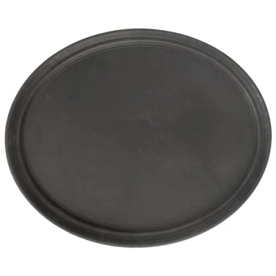 Image of Black 79cm x 66cm Oval Non Slip Serving Tray By Argon Tableware