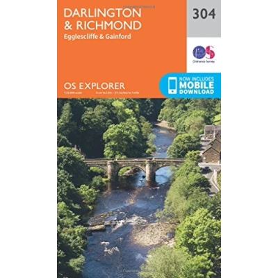 Image of Explorer 304 Darlington &amp; Richmond Map With Digital Version