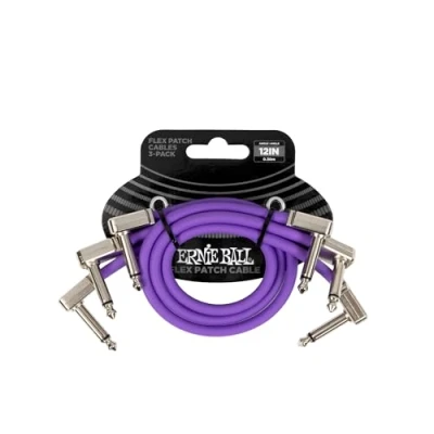 Image of Ernie Ball Flex Patch Cable 12in Purple 3 Pack