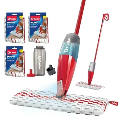 Image of O Cedar ProMist MAX Spray Mop, PMM with 3 Extra Refills, Red