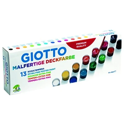 Image of GIOTTO Extra Fine Poster Paint Set for Kids, 13 x 18ml Pots of Assorted Colours, Ideal Children, Parties and Schools