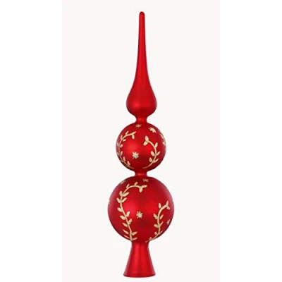 Image of Inge glas Decorated Christmas Tree Topper, Gals, 31 cm, Traditional Red