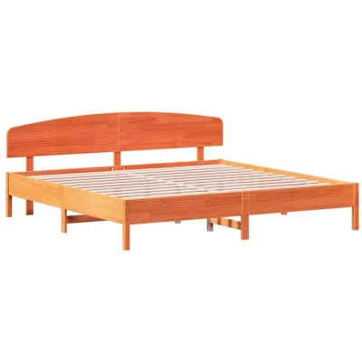 Image of vidaXL Bed Frame without Mattress Wax Brown 180x200 cm Super King Solid Wood Pine