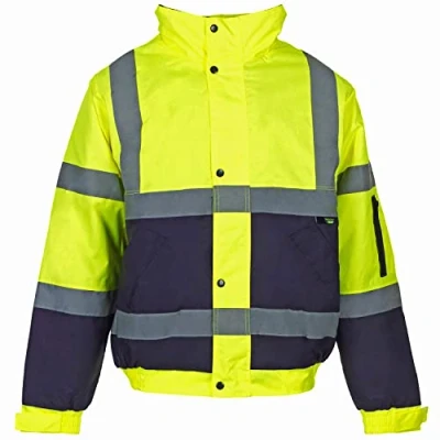 Image of Expert Workwear HI VIZ VIS VISIBILITY CONTRACTOR SAFETY BOMBER JACKET COAT WATERPROOF