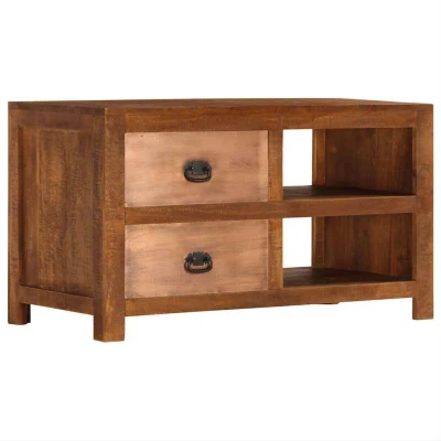 Image of vidaXL Coffee Table with 2 Drawers 90x40x50 cm Solid Mango Wood