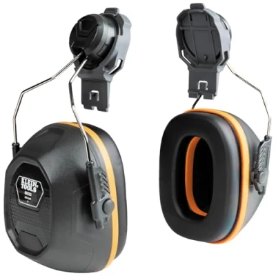 Image of Klein Tools 60532 Earmuffs, Cap and Safety Helmet Hard Hat Attachment, 26dB Noise Protection, Construction, Manufacturing, Maintenance