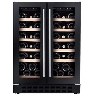 Image of CDA 40 Bottle Capacity Dual Zone Freestanding 60cm Under Counter Wine Cooler Black