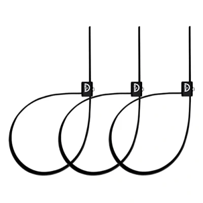 Image of Squire Bike Locks STRAPLOK™ 10/400TR Triple Pack: Ultra Lightweight Multi Functional Zip Tie Style Café with 10mm Stainless Steel Core, 450mm Length, 6 Keyed Alike Keys Included