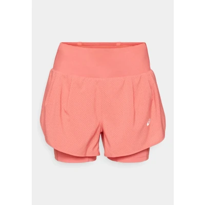 Image of Asics ROAD Short 2in1 shorts, Women&#039;s, Size: Large, Dark pink clay