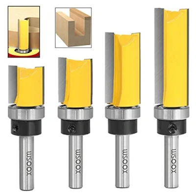 Image of WSOOX Router Bit Set Top Bearing Woodworking Milling Cutter with 8mm Shank(4 Sizes)