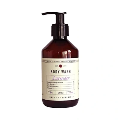 Image of Fikkerts Fruits Of Nature Lavender Soothing and Hydrating Body Wash (300ml/10.14floz) with Lively, Sweet Floral Tones, Vegan Plant Based