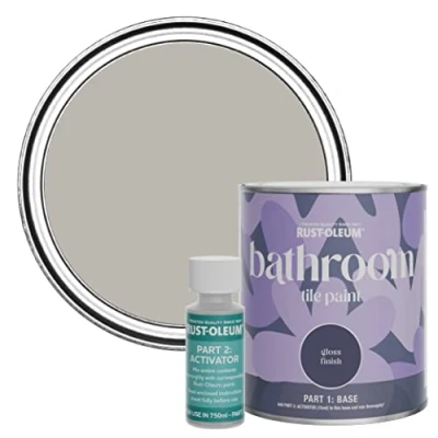 Image of Rust Oleum Brown Water Resistant Bathroom Tile Paint in Gloss Finish Gorthleck 750ml