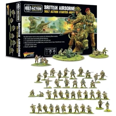 Image of Bolt Action British Airborne Starter Army 28mm Scale Plastic Miniatures by Warlord Games Highly Detailed World War 2 for Table top Wargaming