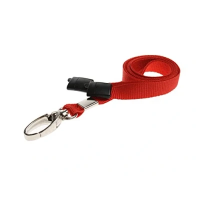 Image of Lanyard Neck Strap ID Card Pass Badge Holder with Metal Clip and Safety Breakaway for Staff, NHS, Teachers, Nurse (1 Red Lanyard)