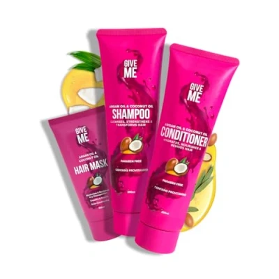 Image of Give Me Cosmetics Hair Care Gift Set, Shampoo and Conditioner, Mask, Coconut Argan Oil for Teenage Girls Women
