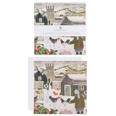 Image of Pack Of 6 Church Chickens Charity Christmas Cards Multiple Charities