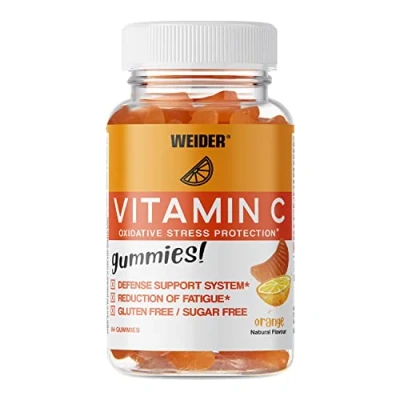 Image of Weider Vitamin C gummies Reduces fatigue and supports immune system function 250 mg per dose sugar gluten free natural flavours 84