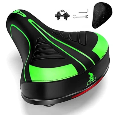 Image of Wide Bike Seat Universal Extra Comfortable Oversized Saddle Soft Thick Pad Bicycle Dual Shock Absorbing for Men and Women
