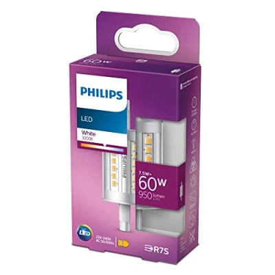 Image of Philips LED Spot Light [R7S] 7.5W 60W Equivalent, White (3000K).