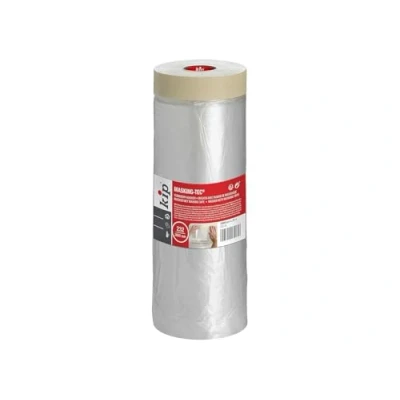 Image of Kip Drop Cloths Pre Taped Painters Masking Film 2600mm x 25m, Masker Tape with Plastic Sheet, Drape for Spraying, Covering, Suitable Decorating