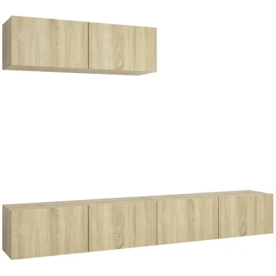 Image of vidaXL TV Cabinets 3 pcs Sonoma Oak Engineered Wood