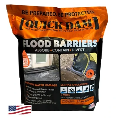 Image of Quick Dam QD65 2 5&#039; Barrier Water Flood Bags, Black, Pack