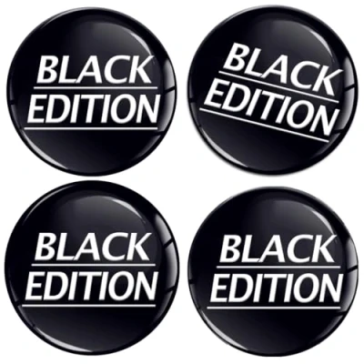 Image of SkinoEu 4 x 50mm 3D Gel Car Wheel Centre Universal Rims Hub Center Stickers Decals For Caps Vehicle Auto Tuning Emblem Black Edition A 1250