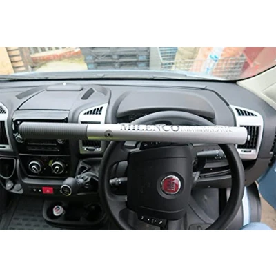 Image of Milenco High Security Steering Wheel Lock + Silver with Pad and Bag