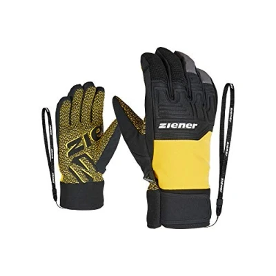 Image of Ziener GARIM AS 801065 Adult Ski Gloves/Winter Sports Waterproof Breathable Mustard 10.5