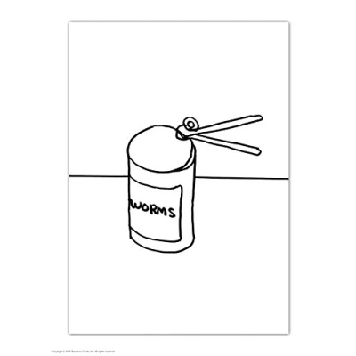 Image of Funny Humorous &#039;David Shrigley Worms&#039; Novelty Postcard