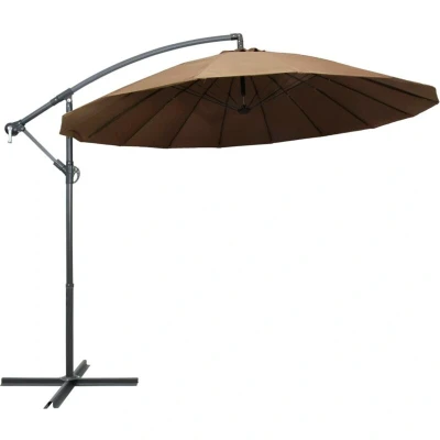 Image of vidaXL Hanging Garden Parasol Taupe 3 m Aluminium Pole