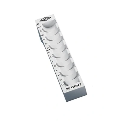 Image of Wedo 160702037 Münzrille 0.20 Euro 20 Cent Plastic for 70 Coins with Tags 18 x 4.5 3.4 cm, Grey