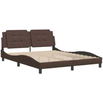 Image of vidaXL Bed Frame without Mattress &quot;Zadar&quot; Brown 160x200 cm Faux Leather